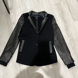 Marc by Marc Jacobs 100% Leather & Wool Black Jacket Size S 2-4 $1,200 retail